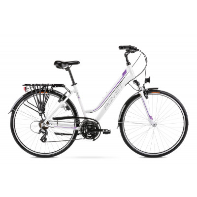 Trekingový bicykel 28" Romet Gazela bielo-fialový hliníkový 19"